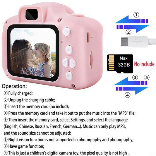 Mini Vintage Digital Camera For Kids - 1 Pc Multicolor Plastic Toy