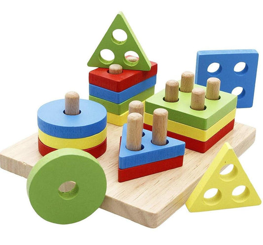 Wooden Puzzle Toddler Toys Shapes Sorter