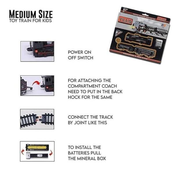 Electric Drive Railway Train Toy - 1 Pc Plastic Playset for Kids 1-12 Years