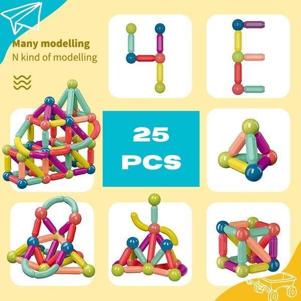 25 Pcs Magnetic Sticks Educational Toy