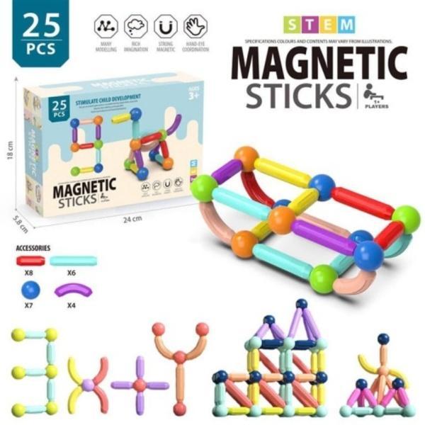 25 Pcs Magnetic Sticks Educational Toy