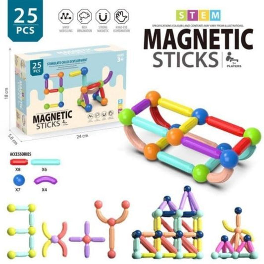 25 Pcs Magnetic Sticks Educational Toy