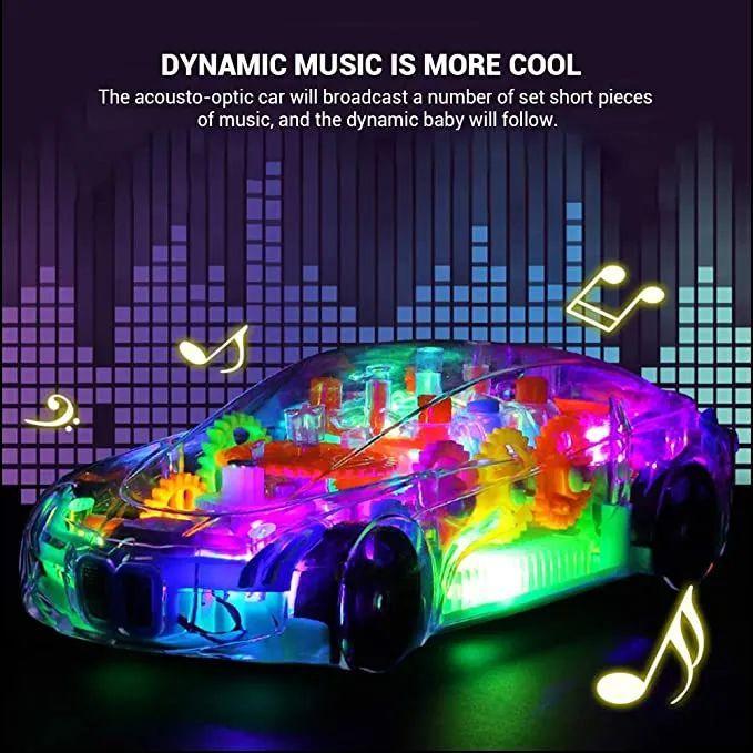 RC Gear Racing Car Toy with Lights & Music - 1 Pc