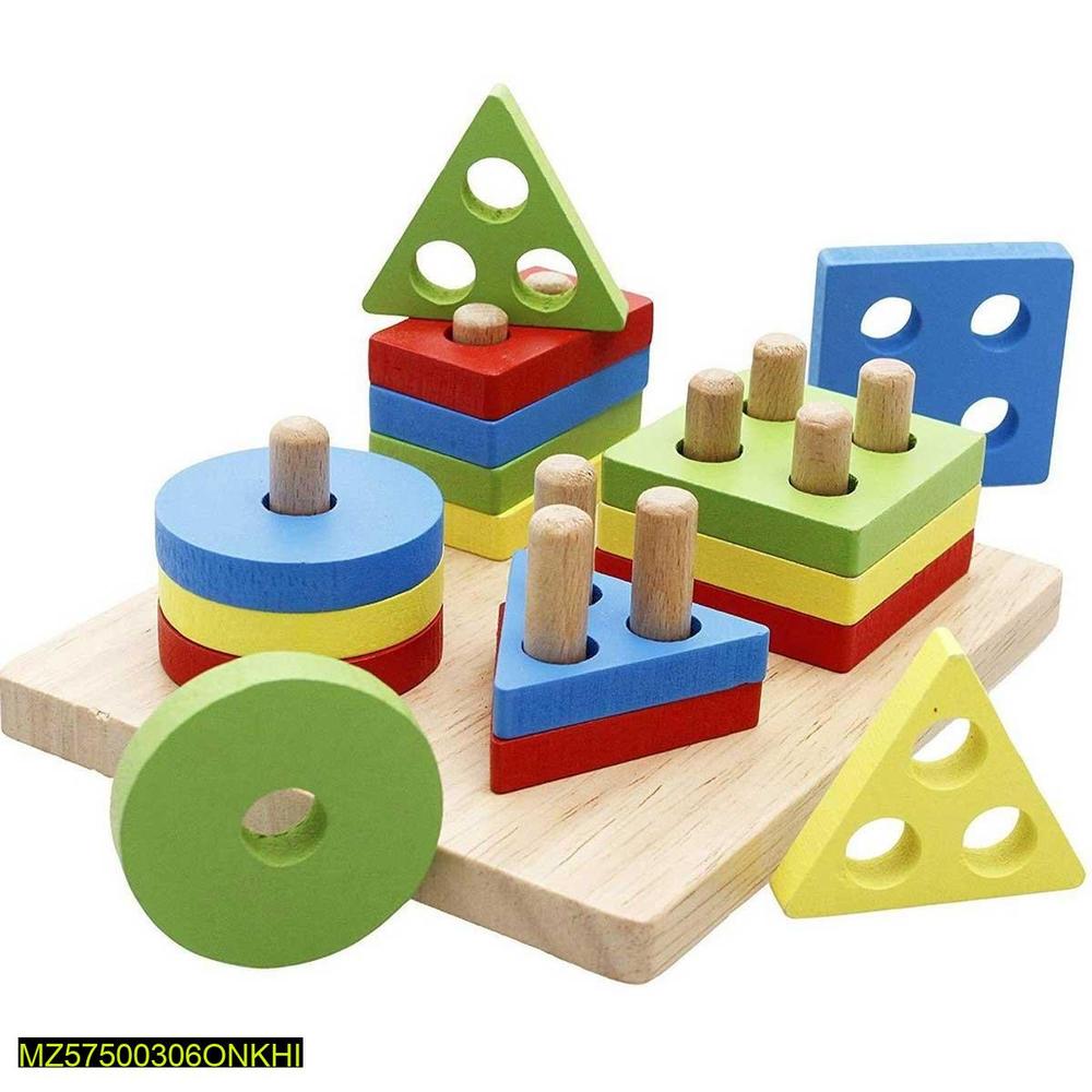 Wooden Puzzle Toddler Toys Shapes Sorter