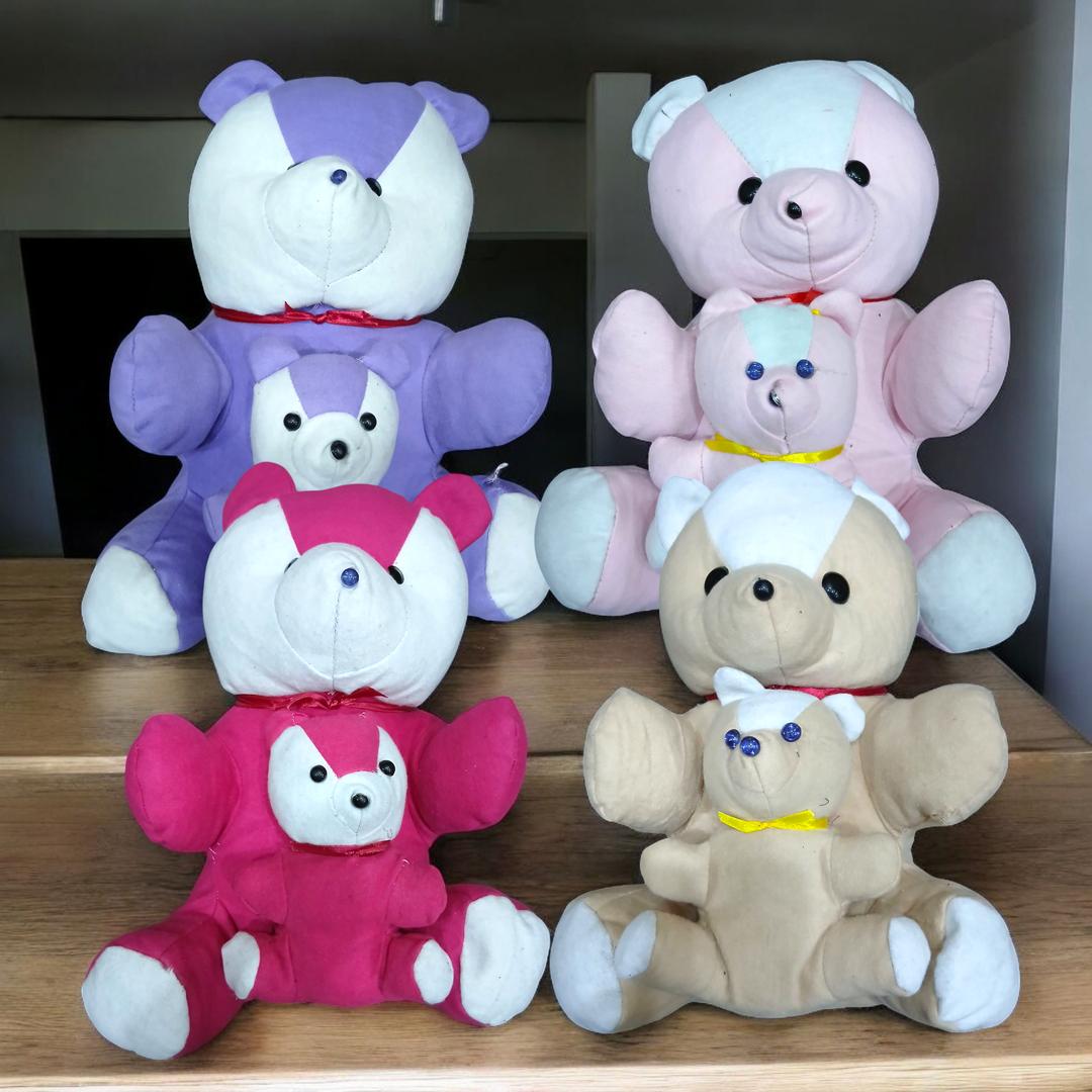 Adorable 2 Pcs Teddy Bear Set - Plush Polyester Toys for Girls aged 1-12