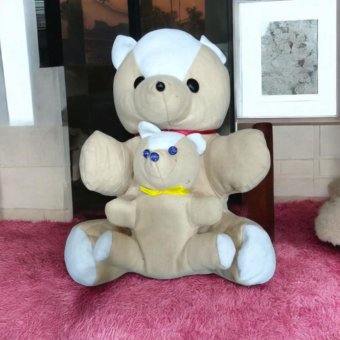 Adorable 2 Pcs Teddy Bear Set - Plush Polyester Toys for Girls aged 1-12