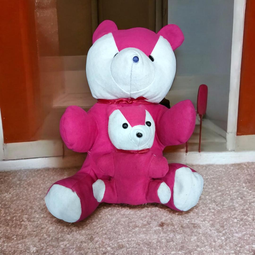 Adorable 2 Pcs Teddy Bear Set - Plush Polyester Toys for Girls aged 1-12