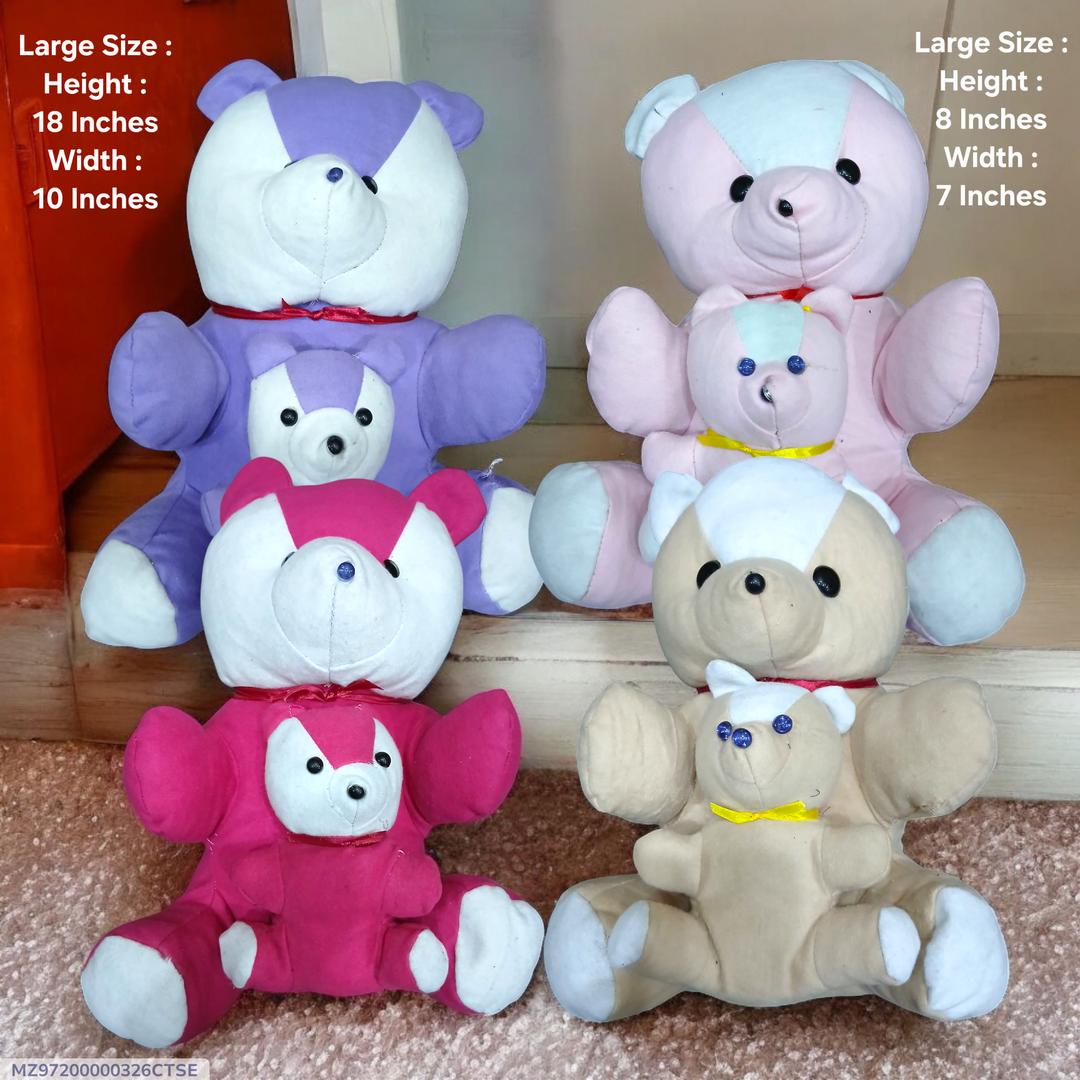 Adorable 2 Pcs Teddy Bear Set - Plush Polyester Toys for Girls aged 1-12